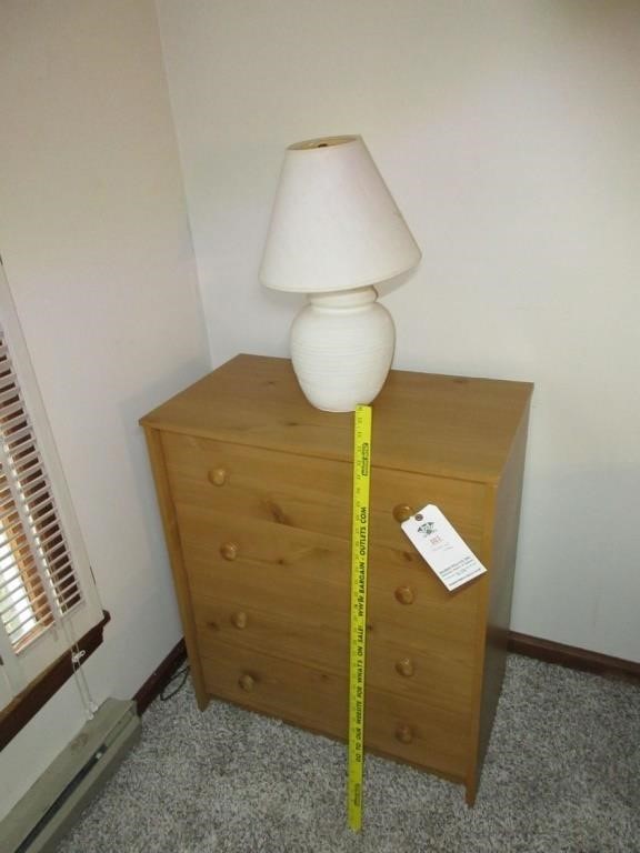 Dresser with lamp