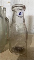 Vintage One Pint Glass Milk Bottle