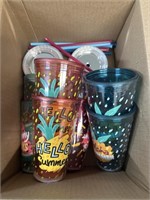 Box Reusable Cups ,Lids and Straws