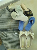 VTG SLIPPERS AND CHILDS DRESS