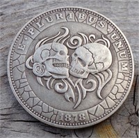 Hobo Style Challenge Dollar Coin Skulls