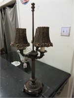 LAMP WITH BEADED SHADES 28"T