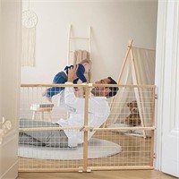 Toddleroo Extra Wide Wire Mesh Wooden Baby Gate
