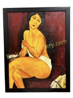 Nude Sitting on a Divan, after Modigliani