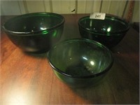 Green Glass Mixing Bowls