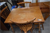 Draw Leaf Dining Table w/ 5 Windsor Style Chairs