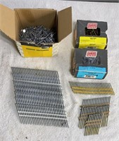 Assorted Boxes of Roofing Nails and Pneumatic