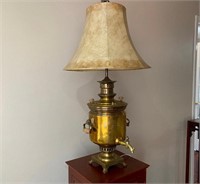 Antique Russian Brass Samovar converted to lamp