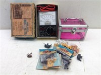 Mixed Lot  Voltage Tester  Box & Vtg Plastic
