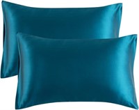 2 Pieces Satin Pillowcases-Queen, With Sleep Mask