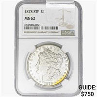 1878 8TF Morgan Silver Dollar NGC MS62