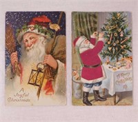 4 antique Germany Christmas postcards: Embossed