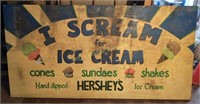 I Scream For Ice Cream, Hershey's  Wooden Painted
