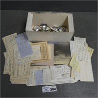 Early Paper Receipts & Railroad Tickets - Pins