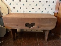 Wood Bench & Small 1 Door Wooden Cabinet