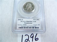 (10) 2002-S Tennessee Quarter PCGS Graded PR69 DC