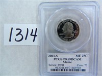 (10) 2003-S Maine Quarter PCGS Graded PR69 DC