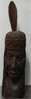 Lot #3870 - Indian Chief carved wooden statue