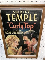 SHIRLEY TEMPLE CURLY TOP FRAMED PRINT - 12 X 18 “
