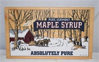 WOOD VERMONT MAPLE SYRUP SIGN ! R-1-2