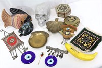 Evil Eyes, Skull, Trinket Boxes, W. German Clock++