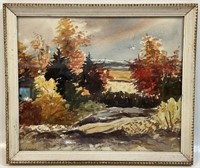 NICE FH NICOLAS SIGNED FALL WATERCOLOR