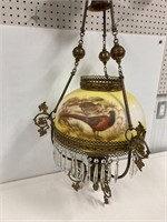 Antique oil hanging Parlour lamp.