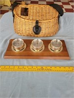 Fishing creel basket + SUNBEAM weather station