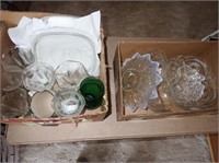 (2) Boxes w/ Covered Casserole, Glass Bowls,