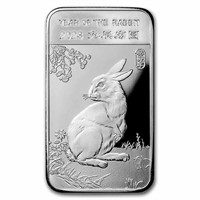 2023 5 Oz Silver Bar Year Of The Rabbit