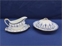 Royal Crown Derby Butter Dish & Gravy Boat