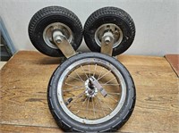3 Various Wheels Rubber Tires