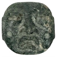 Ancient Stone Carved Olmec Face Mask