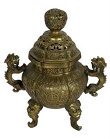 Antique Chinese Brass Censer/ Incense Burner