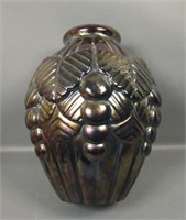 Czech? Large Bulbous Iridised Glass Vase