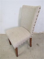 Tan Fabric Armless Chair