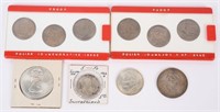 FOREIGN COINS POLISH PROOF SETS, SILVER & MORE