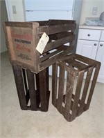 3 Buena Vista all wood fruit crates