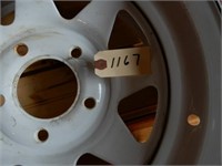 White Spoke Wheel - Appears To Be A Trailer