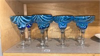 Blue swirled Martini glasses (8)