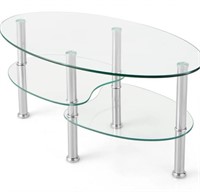 Retail$120 Oval Glass Coffee Table