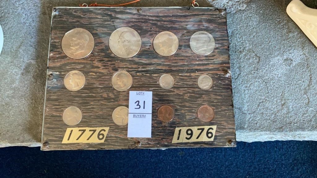 1776-1976 Coin set stamped and others to hang a
