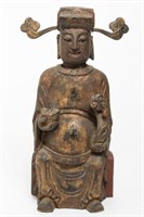 Chinese Emperor Nodder, Carved & Polychrome Wood