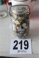 Glass Jar with Vintage Buttons (U233)