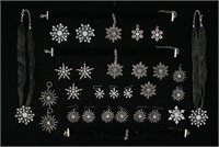 Lot of Sterling, Marcasite & CZ Snowflake Jewelry