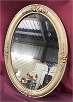 Gold Wood Framed Oval Mirror