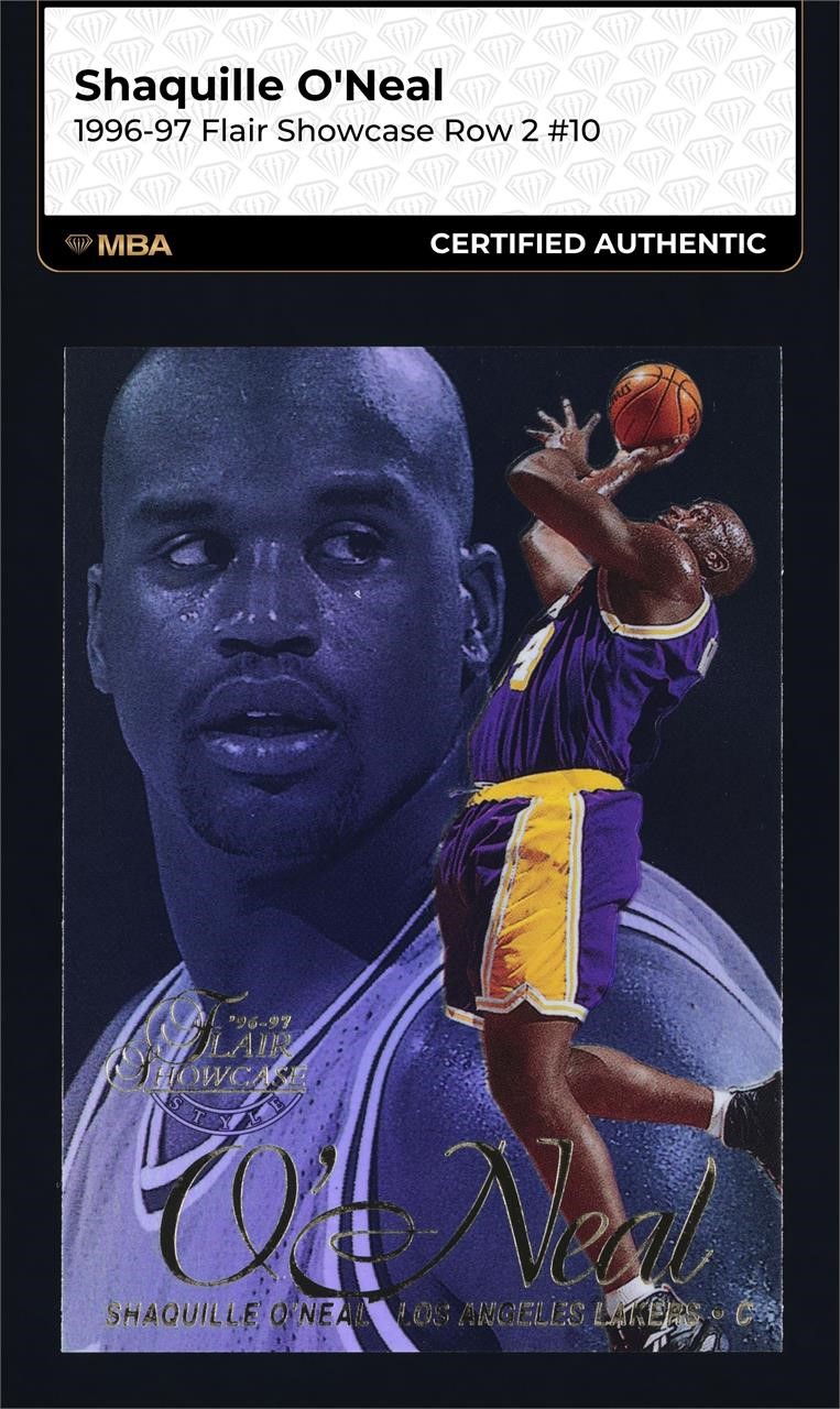 1996 FLAIR SHOWCASE ROW 2 SHAQUILLE O'NEAL #10