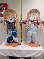 2 Raggedy Ann yard art / scarecrows