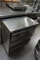 (3) Drawer Stainless Steel Rolling Unit