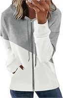 SHEWIN Women's Casual Zip Up Hoodie Jacket Long